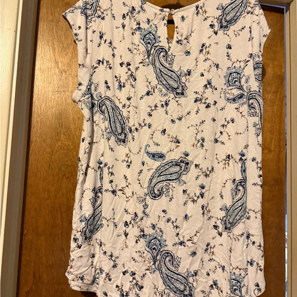 Daniel Rainn Blue and White Paisley Blouse